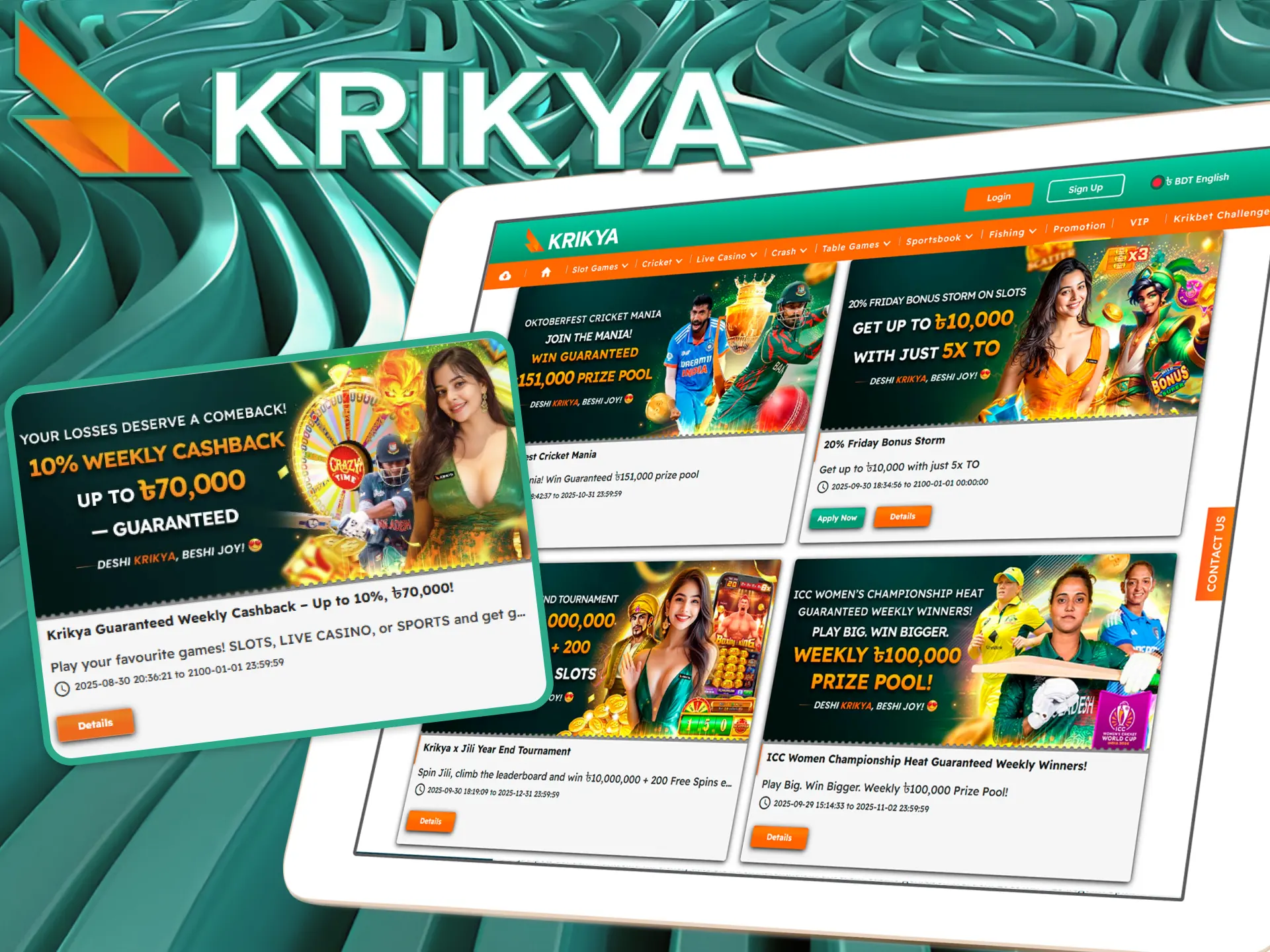 Get bonuses for casino games at the Krikya online casino and get even more pleasure from the game.