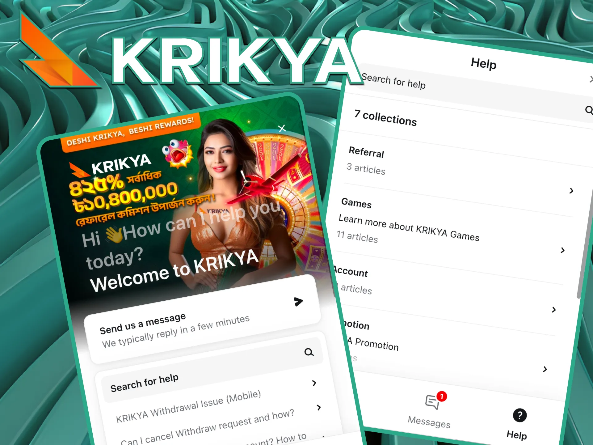 Get instant assistance through Krikya Live Chat Support, available 24/7 directly on the official website.